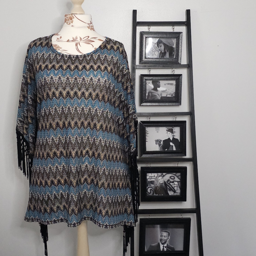 Zigzag Kaftan with Fringe
